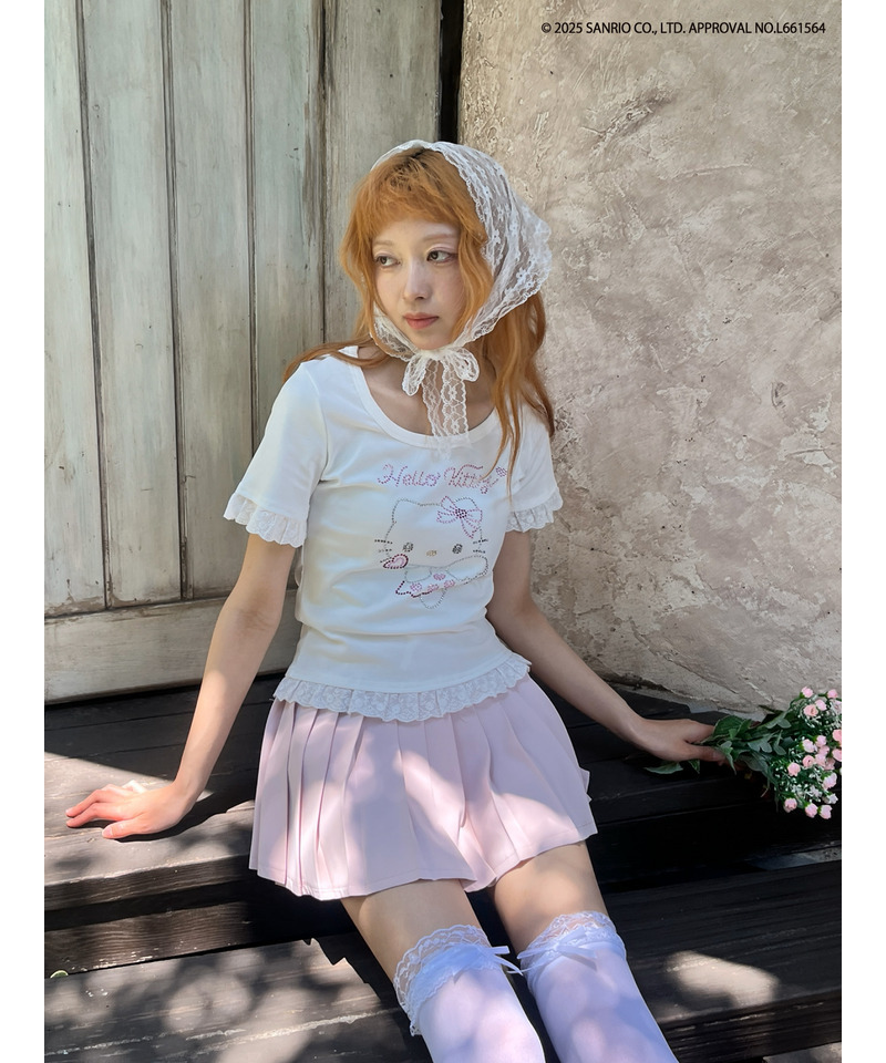 ANGEL【HELLO KITTY】 RHINESTONE TEE  詳細画像 オフホワイト 14