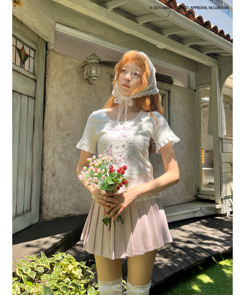 ANGEL【HELLO KITTY】 RHINESTONE TEE  詳細画像 オフホワイト 17