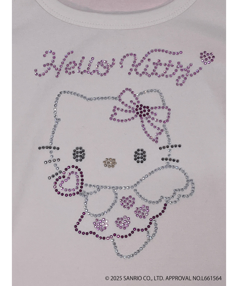 ANGEL【HELLO KITTY】 RHINESTONE TEE  詳細画像 オフホワイト 2