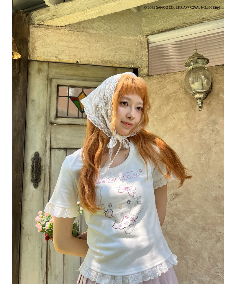 ANGEL【HELLO KITTY】 RHINESTONE TEE  詳細画像 オフホワイト 25
