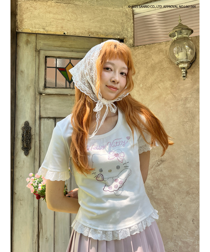 ANGEL【HELLO KITTY】 RHINESTONE TEE  詳細画像 オフホワイト 26