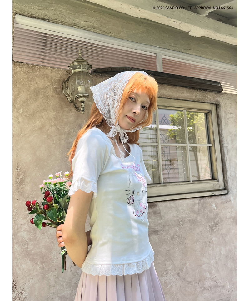 ANGEL【HELLO KITTY】 RHINESTONE TEE  詳細画像 オフホワイト 27