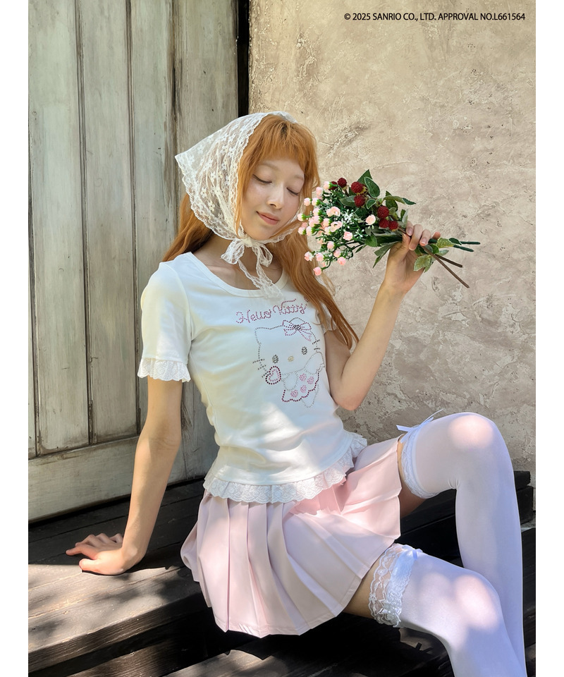ANGEL【HELLO KITTY】 RHINESTONE TEE  詳細画像 オフホワイト 28