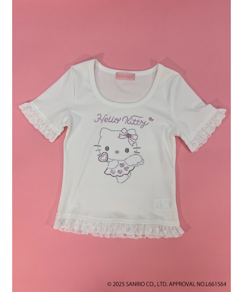 ANGEL【HELLO KITTY】 RHINESTONE TEE  詳細画像 オフホワイト 30
