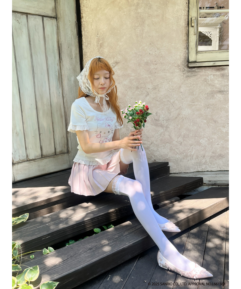 ANGEL【HELLO KITTY】 RHINESTONE TEE  詳細画像 オフホワイト 5