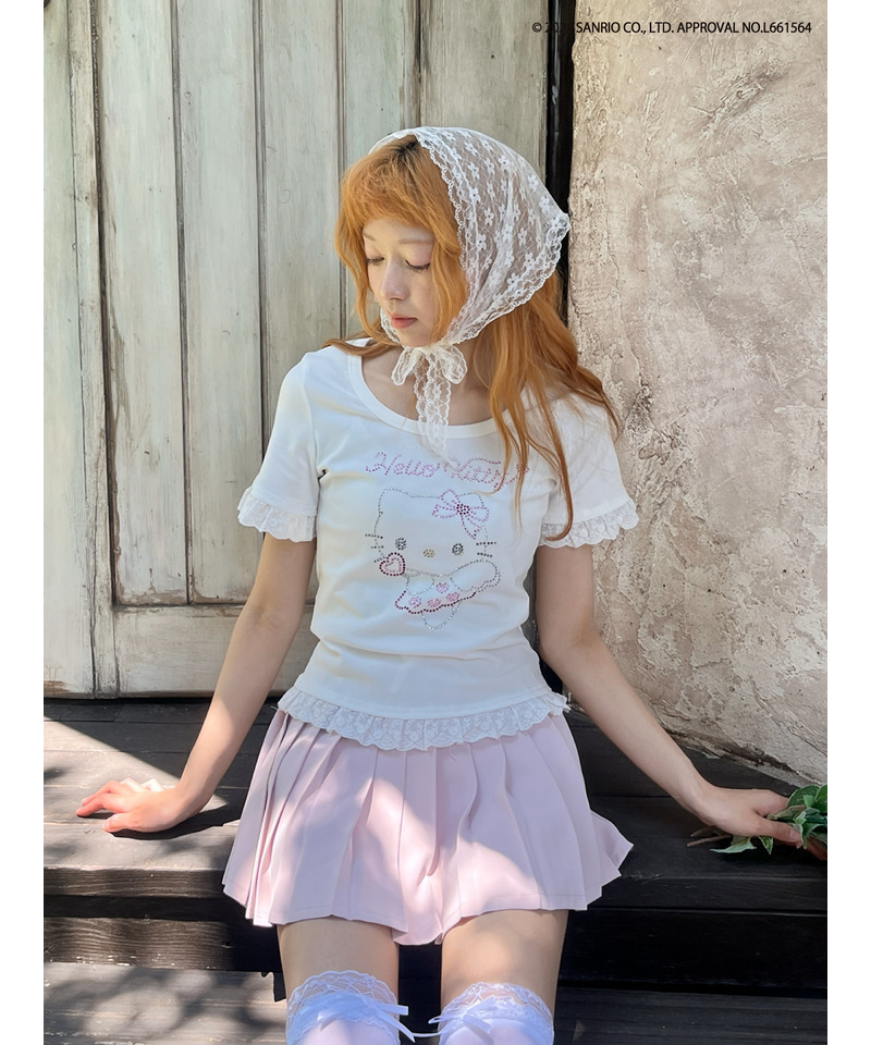 ANGEL【HELLO KITTY】 RHINESTONE TEE  詳細画像 オフホワイト 9