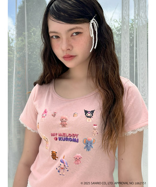 【MY MELODY & KUROMI】 HEART  ENCYCLOPEDIA TEE 