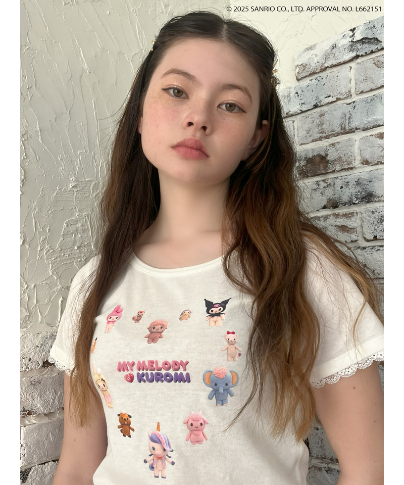 【MY MELODY & KUROMI】 HEART  ENCYCLOPEDIA TEE  詳細画像 オフホワイト 3