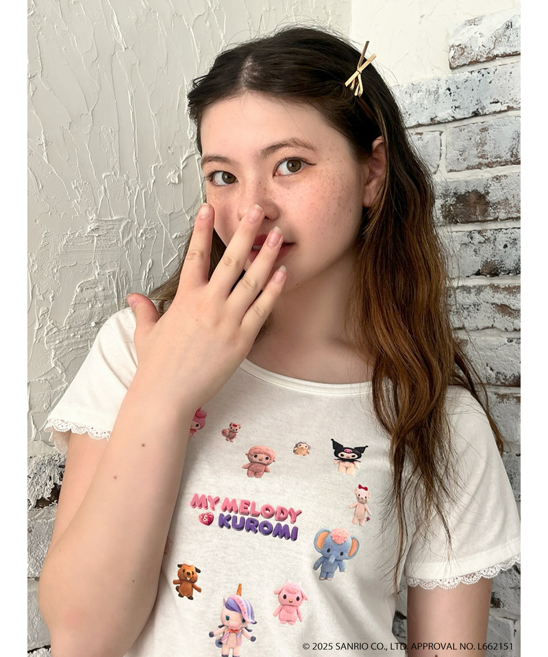 【MY MELODY & KUROMI】 HEART  ENCYCLOPEDIA TEE  詳細画像 オフホワイト 4
