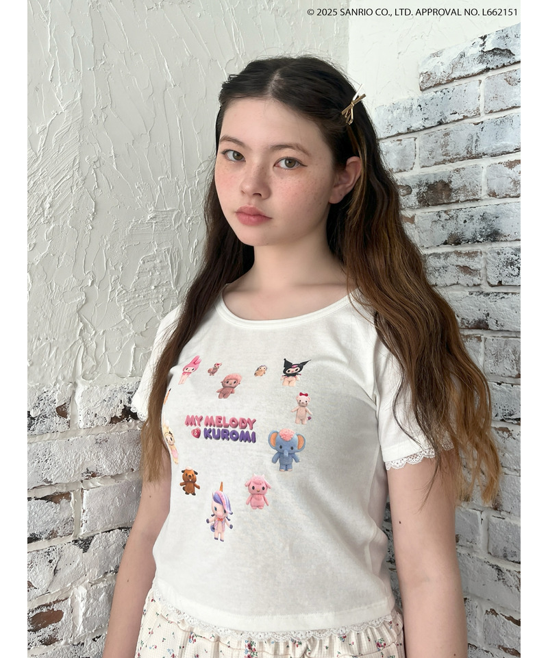 【MY MELODY & KUROMI】 HEART  ENCYCLOPEDIA TEE  詳細画像 オフホワイト 7