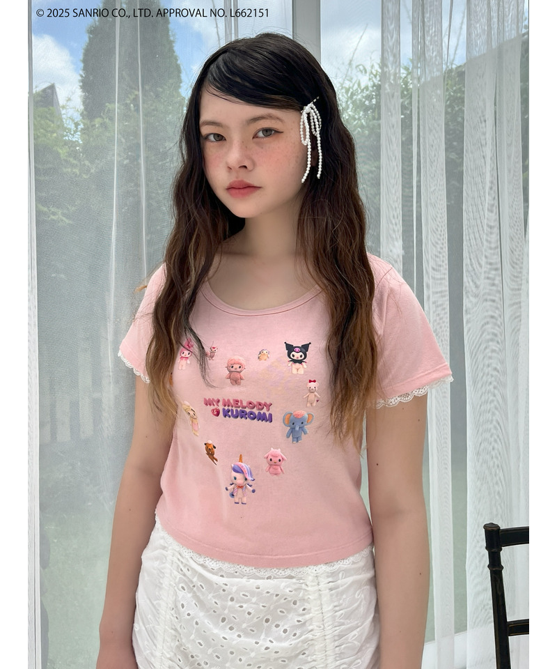 【MY MELODY & KUROMI】 HEART  ENCYCLOPEDIA TEE  詳細画像 ピンク 10