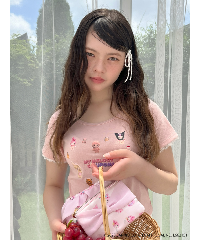 【MY MELODY & KUROMI】 HEART  ENCYCLOPEDIA TEE  詳細画像 ピンク 12