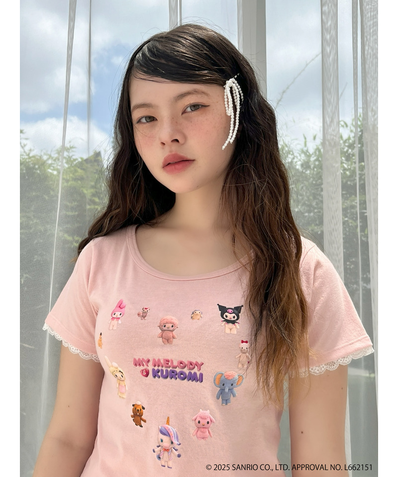 【MY MELODY & KUROMI】 HEART  ENCYCLOPEDIA TEE  詳細画像 ピンク 6