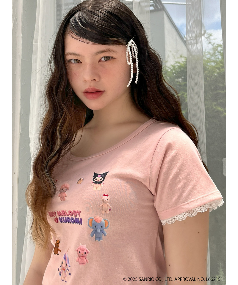 【MY MELODY & KUROMI】 HEART  ENCYCLOPEDIA TEE  詳細画像 ピンク 7