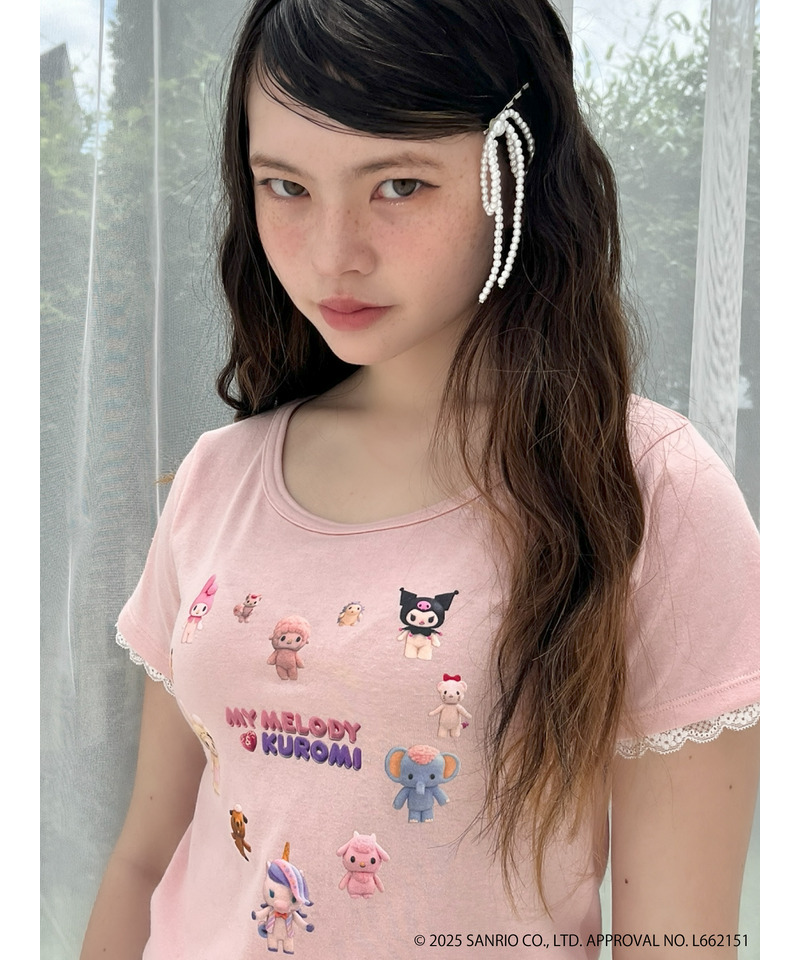 【MY MELODY & KUROMI】 HEART  ENCYCLOPEDIA TEE  詳細画像 ピンク 9