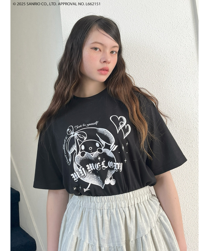 【MY MELODY】GRAPHICAL TEE  詳細画像 ブラック 7