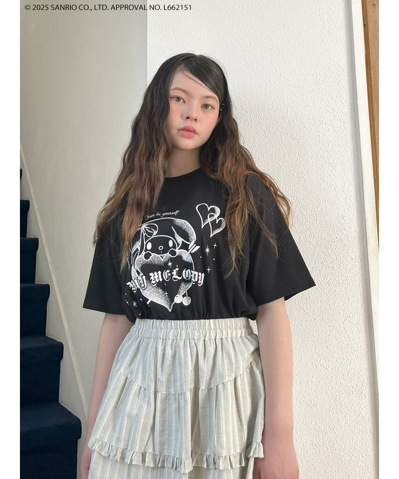 【MY MELODY】GRAPHICAL TEE  詳細画像 ブラック 9