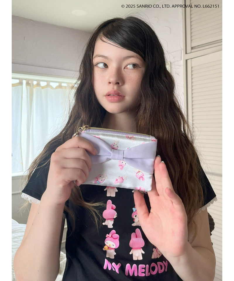 【MY MELODY】 RIBBON  POUCH 詳細画像 パープル 4