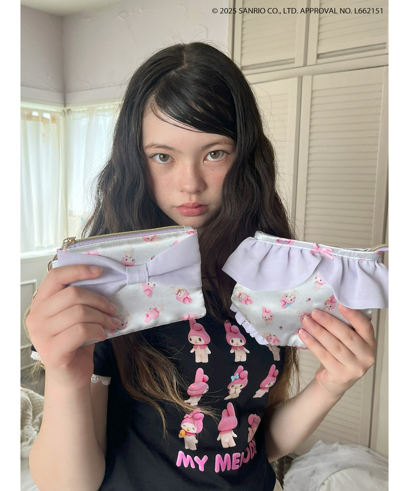 【MY MELODY】 RIBBON  POUCH 詳細画像 パープル 6
