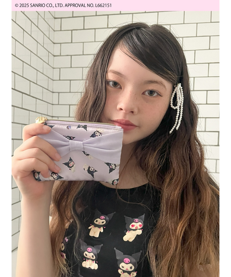 【KUROMI】 RIBBON  POUCH 詳細画像 パープル 3