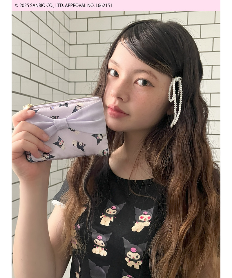 【KUROMI】 RIBBON  POUCH 詳細画像 パープル 4