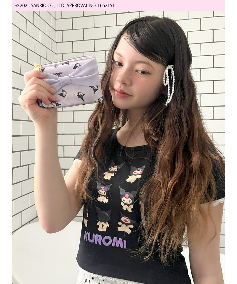 【KUROMI】 RIBBON  POUCH 詳細画像 パープル 6