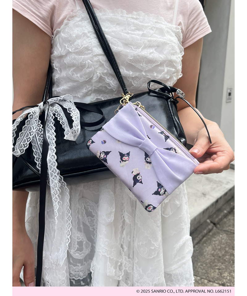 【KUROMI】 RIBBON  POUCH 詳細画像 パープル 7