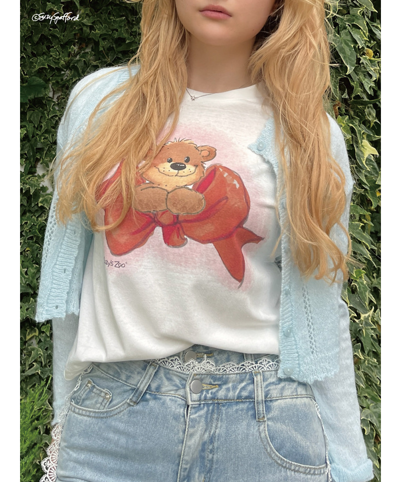 【Suzy‘s Zoo】ブーフ&リボンTEE 詳細画像 オフホワイト 5