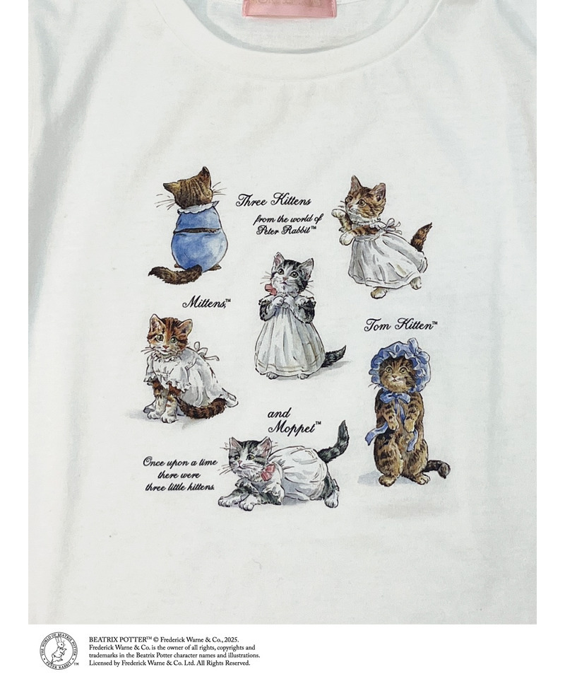 【Peter Rabbit（TM)】MITTENS TOM KITTEN AND MOPPET TEE 詳細画像 オフホワイト 2
