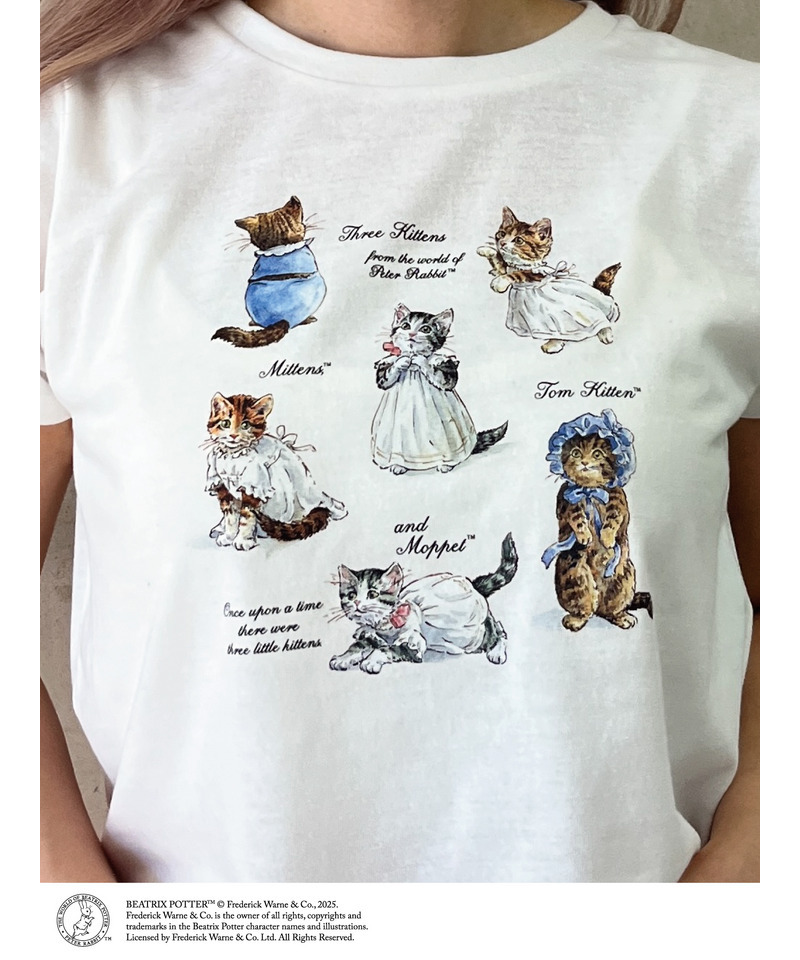【Peter Rabbit（TM)】MITTENS TOM KITTEN AND MOPPET TEE 詳細画像 オフホワイト 3