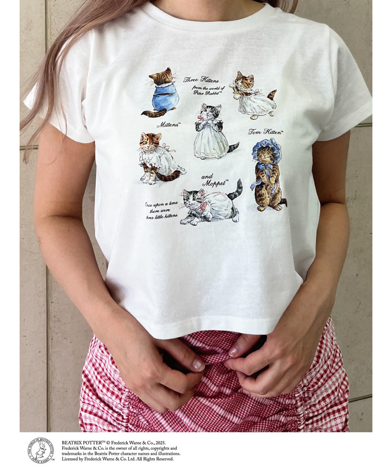 【Peter Rabbit（TM)】MITTENS TOM KITTEN AND MOPPET TEE 詳細画像 オフホワイト 4