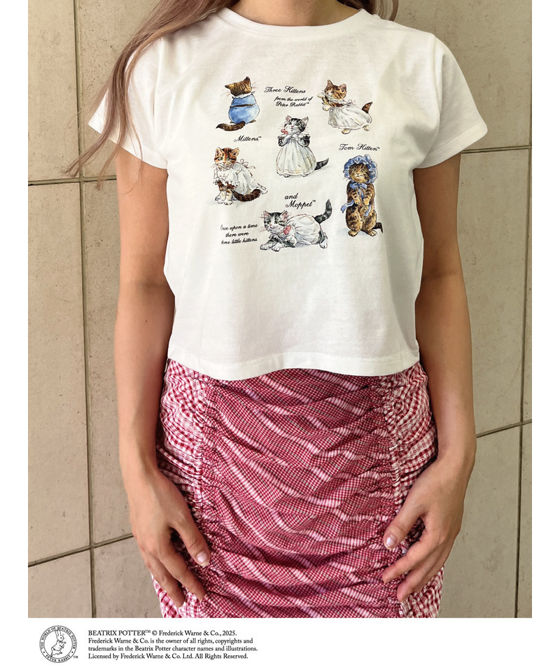 【Peter Rabbit（TM)】MITTENS TOM KITTEN AND MOPPET TEE 詳細画像 オフホワイト 5