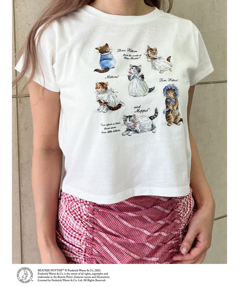【Peter Rabbit（TM)】MITTENS TOM KITTEN AND MOPPET TEE 詳細画像 オフホワイト 6