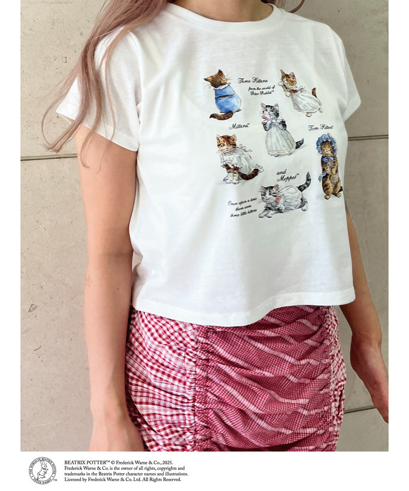 【Peter Rabbit（TM)】MITTENS TOM KITTEN AND MOPPET TEE 詳細画像 オフホワイト 7