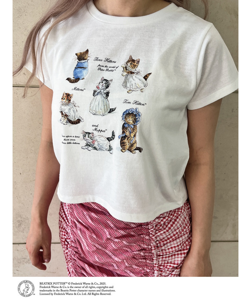 【Peter Rabbit（TM)】MITTENS TOM KITTEN AND MOPPET TEE 詳細画像 オフホワイト 8