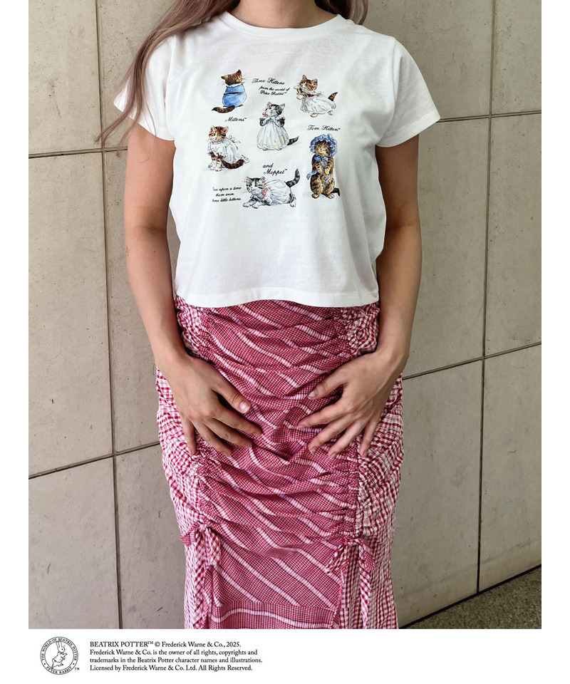 【Peter Rabbit（TM)】MITTENS TOM KITTEN AND MOPPET TEE 詳細画像 オフホワイト 9