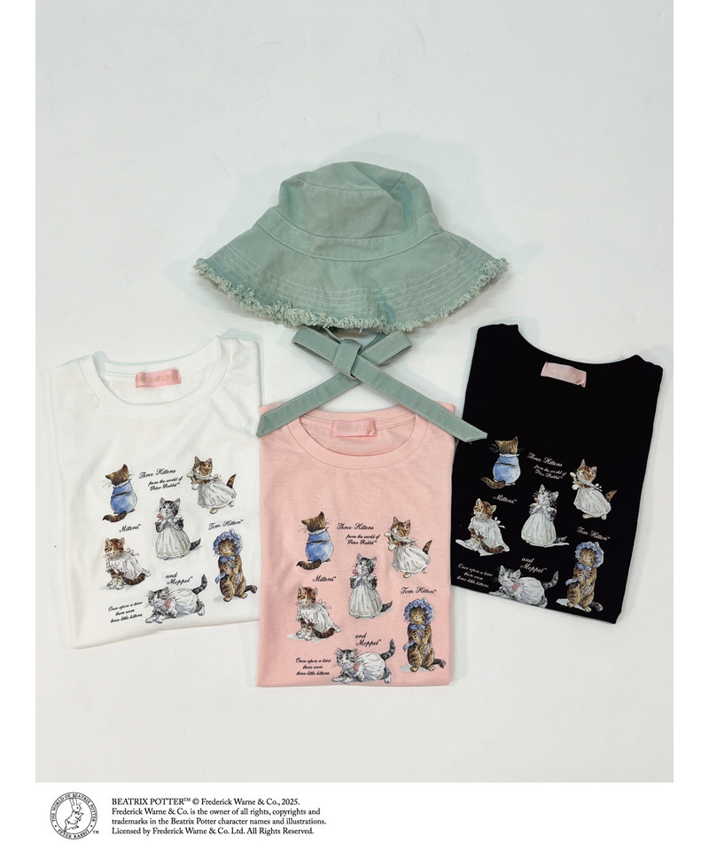 【Peter Rabbit（TM)】MITTENS TOM KITTEN AND MOPPET TEE 詳細画像 ピンク 13
