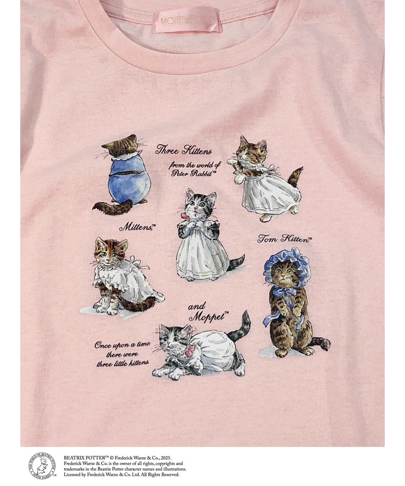 【Peter Rabbit（TM)】MITTENS TOM KITTEN AND MOPPET TEE 詳細画像 ピンク 2