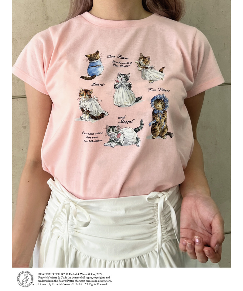 【Peter Rabbit（TM)】MITTENS TOM KITTEN AND MOPPET TEE 詳細画像 ピンク 4