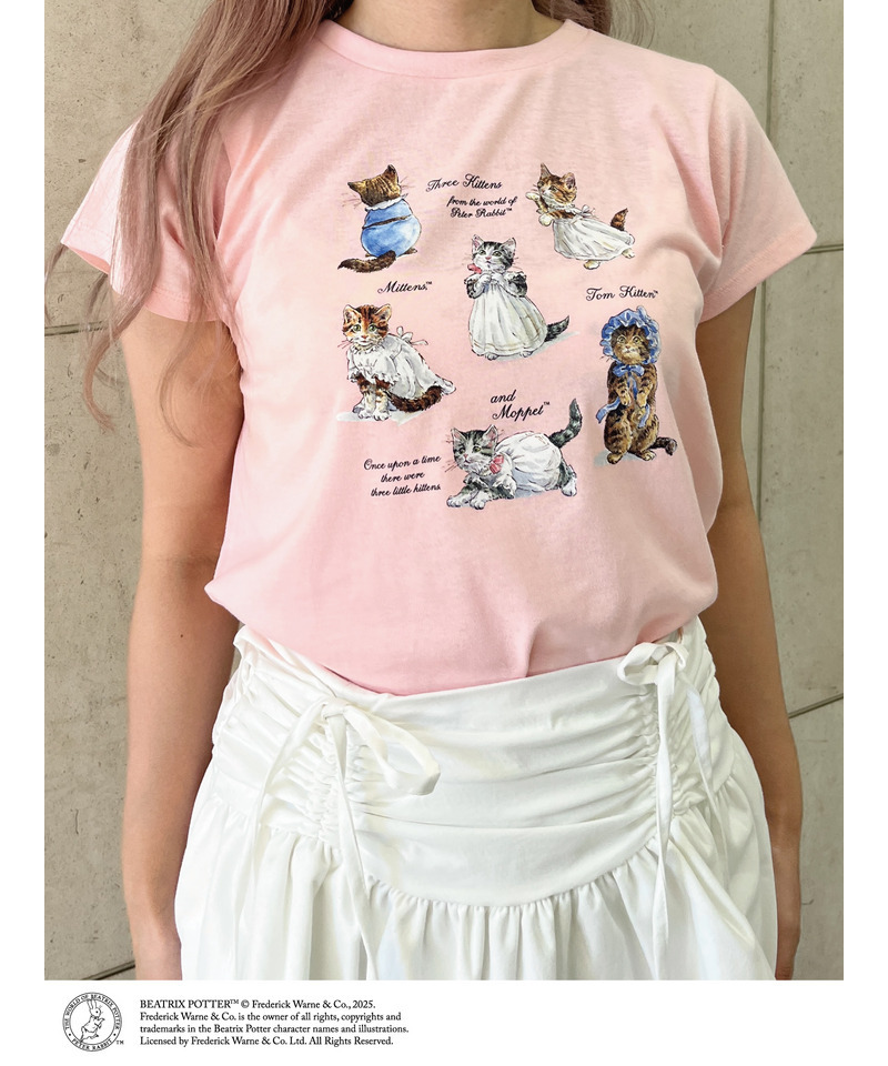 【Peter Rabbit（TM)】MITTENS TOM KITTEN AND MOPPET TEE 詳細画像 ピンク 5