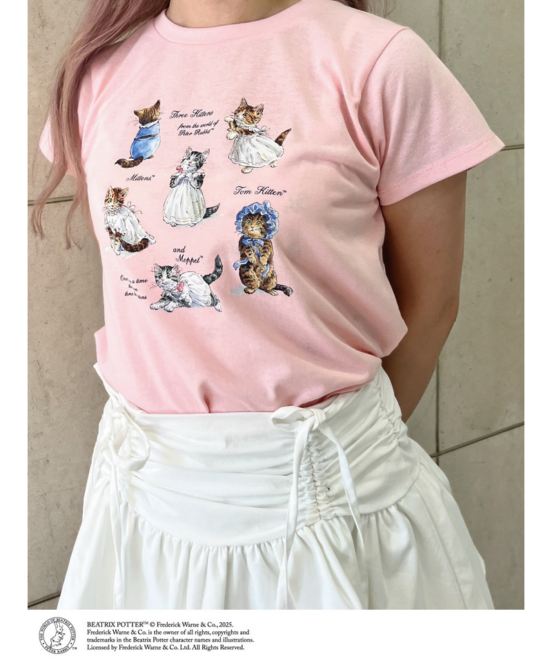 【Peter Rabbit（TM)】MITTENS TOM KITTEN AND MOPPET TEE 詳細画像 ピンク 6
