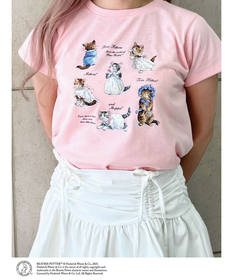 【Peter Rabbit（TM)】MITTENS TOM KITTEN AND MOPPET TEE 詳細画像 ピンク 8