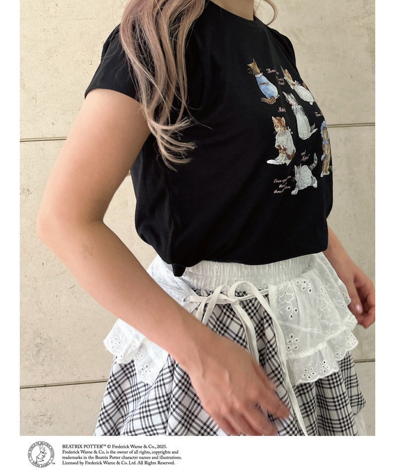【Peter Rabbit（TM)】MITTENS TOM KITTEN AND MOPPET TEE 詳細画像 ブラック 11