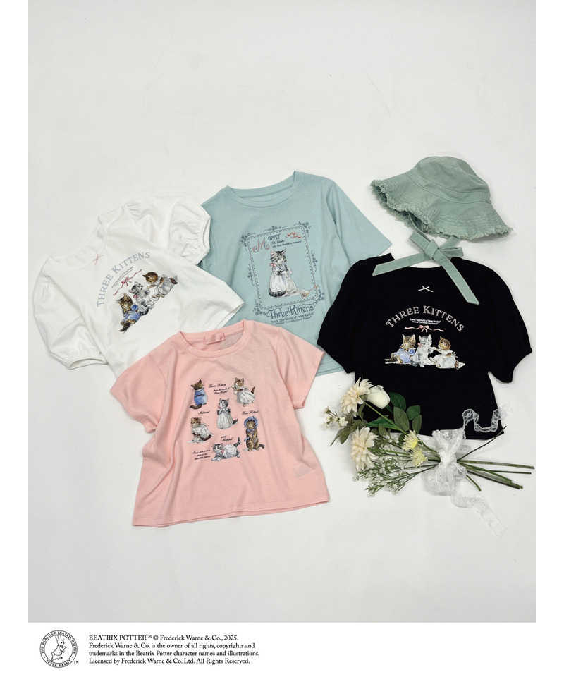【Peter Rabbit（TM)】MITTENS TOM KITTEN AND MOPPET TEE 詳細画像 ブラック 14