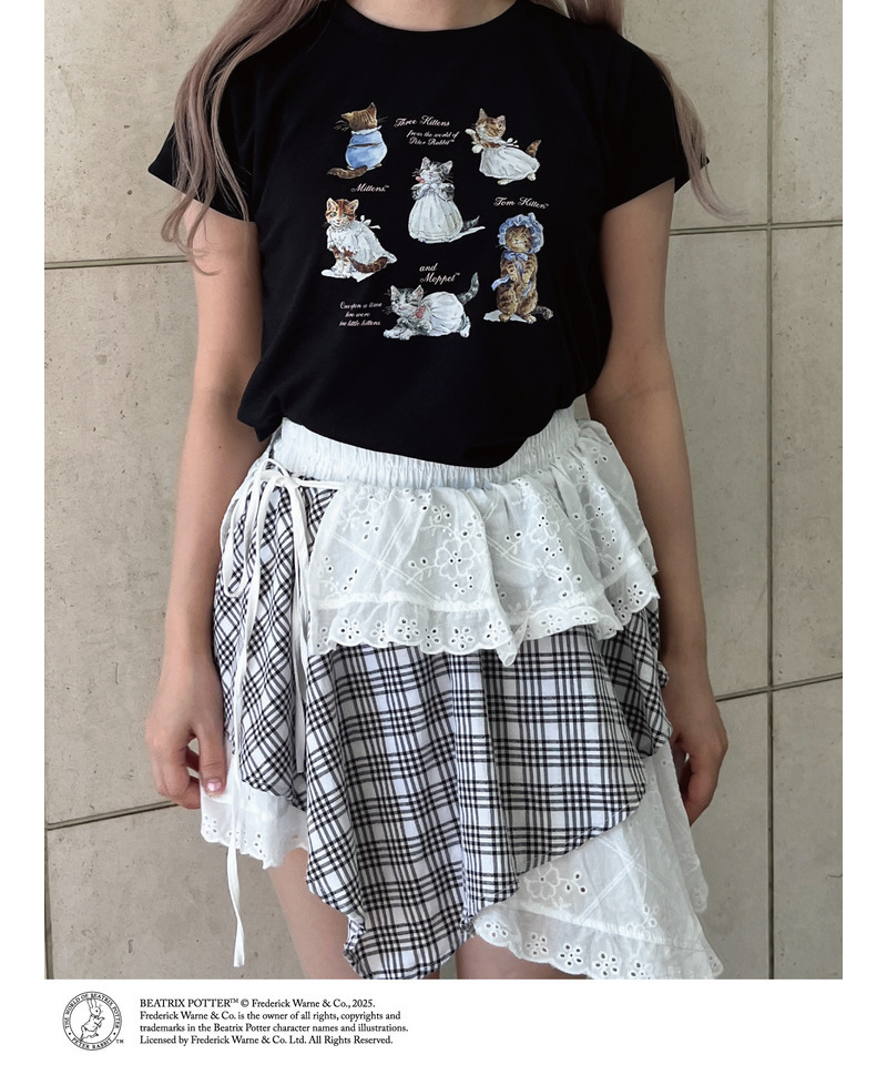 【Peter Rabbit（TM)】MITTENS TOM KITTEN AND MOPPET TEE 詳細画像 ブラック 4