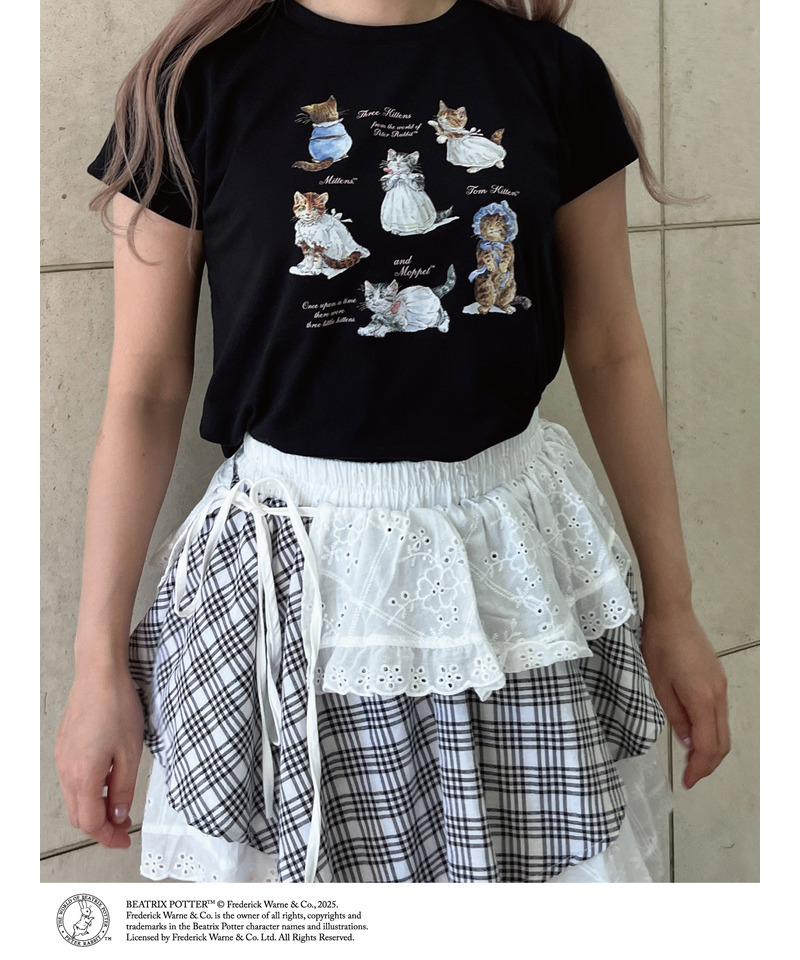 【Peter Rabbit（TM)】MITTENS TOM KITTEN AND MOPPET TEE 詳細画像 ブラック 5