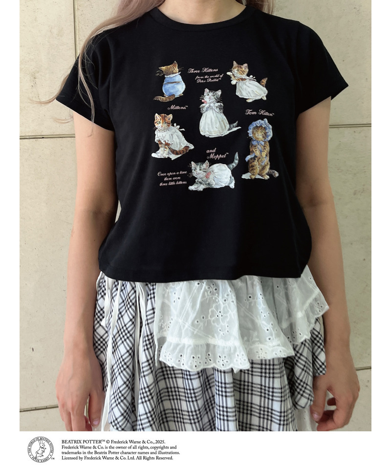 【Peter Rabbit（TM)】MITTENS TOM KITTEN AND MOPPET TEE 詳細画像 ブラック 9