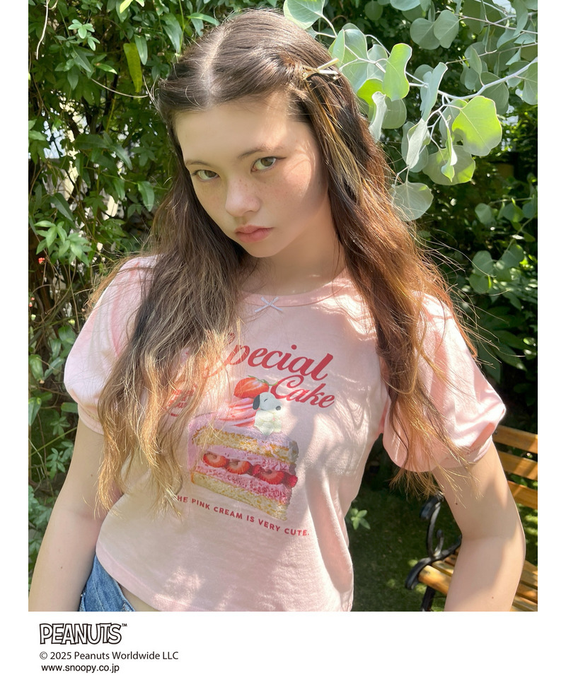 【PEANUTS】Strawberry Cake  TEE  詳細画像 ピンク 2
