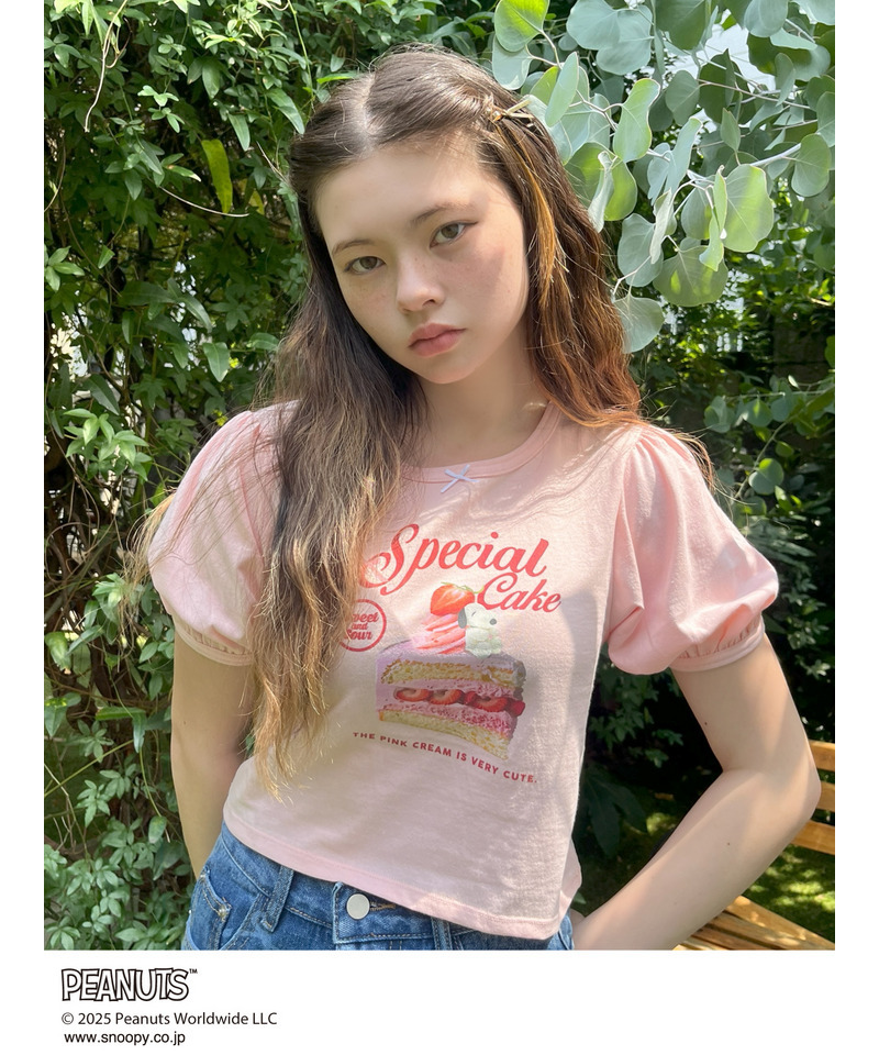 【PEANUTS】Strawberry Cake  TEE  詳細画像 ピンク 4