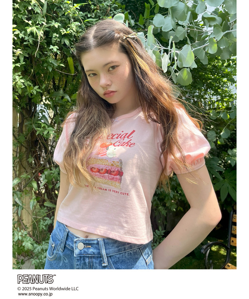 【PEANUTS】Strawberry Cake  TEE  詳細画像 ピンク 8